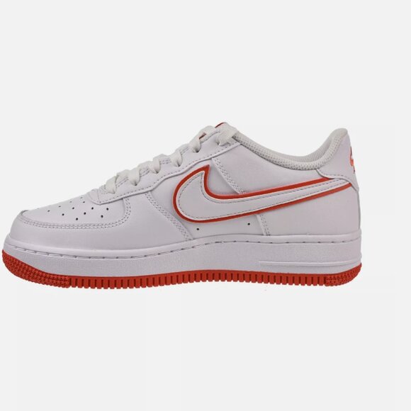 Nike Air Force 1 Big Kids Shoes Sz 6Y/7.5W White Red Retro Sneakers New - Picture 2 of 6